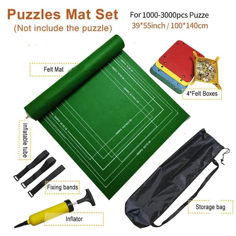 Professional Puzzle Roll Mat,Puzzles with Accessories and Portable Travel Storage Bag.