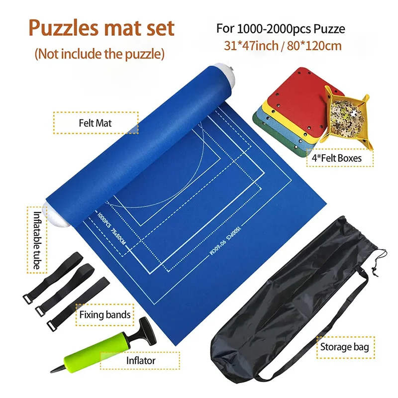 Professional Puzzle Roll Mat,Puzzles with Accessories and Portable Travel Storage Bag.