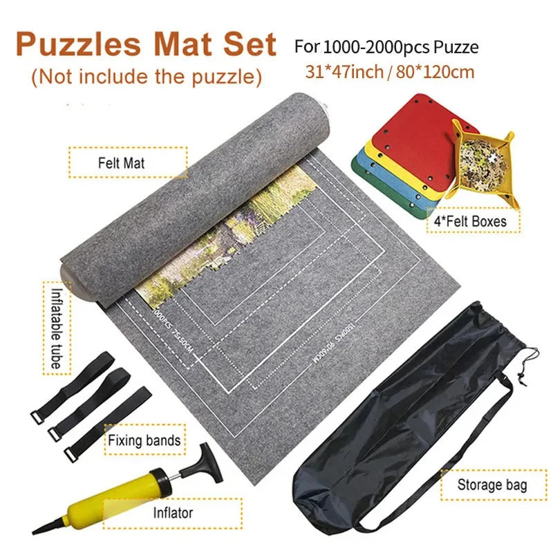 Professional Puzzle Roll Mat,Puzzles with Accessories and Portable Travel Storage Bag.