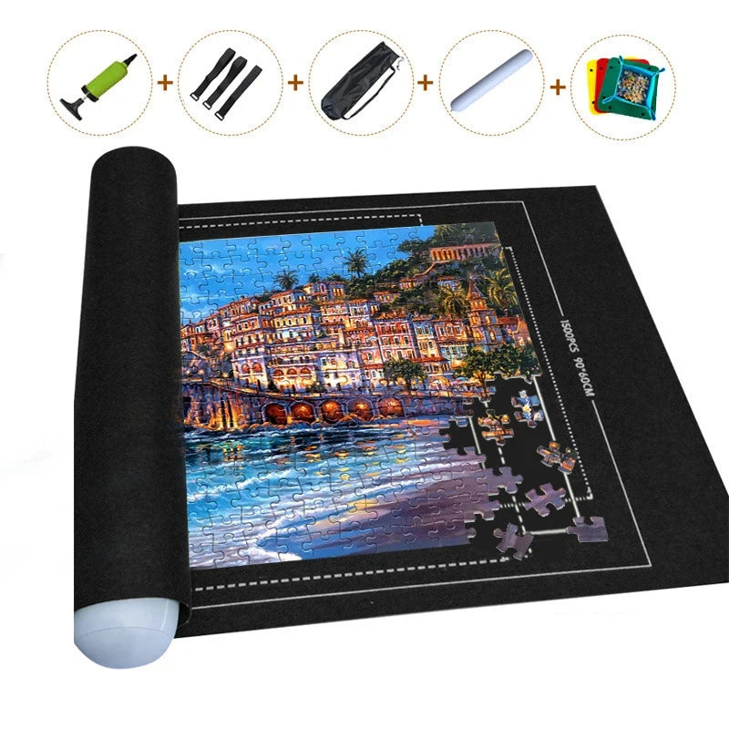 Professional Puzzle Roll Mat,Puzzles with Accessories and Portable Travel Storage Bag.